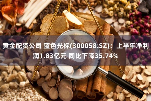 黄金配资公司 蓝色光标(300058.SZ)：上半年净利润1.83亿元 同比下降35.74%