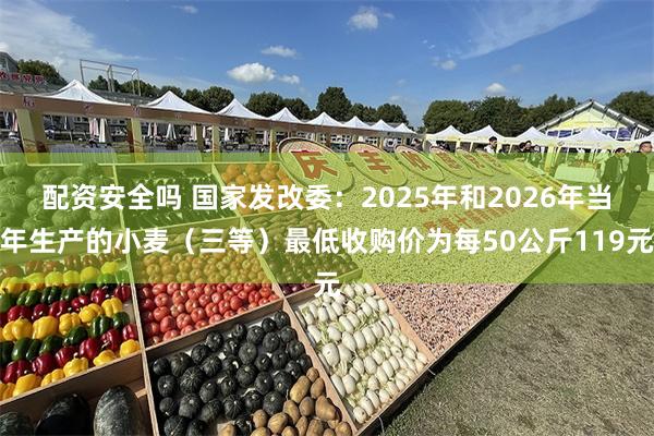 配资安全吗 国家发改委：2025年和2026年当年生产的小麦（三等）最低收购价为每50公斤119元